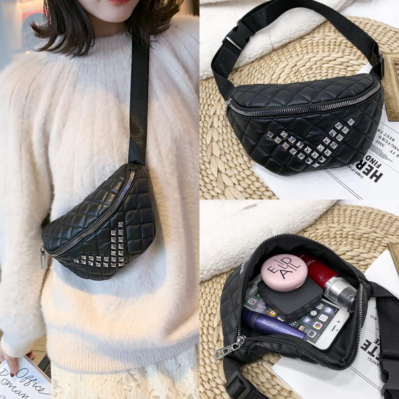 

Crossbody Bag For Women Mini Shoulder Chest Lady's Waist Bags Female Travel Purse Rivet Causal Fanny Pack #15