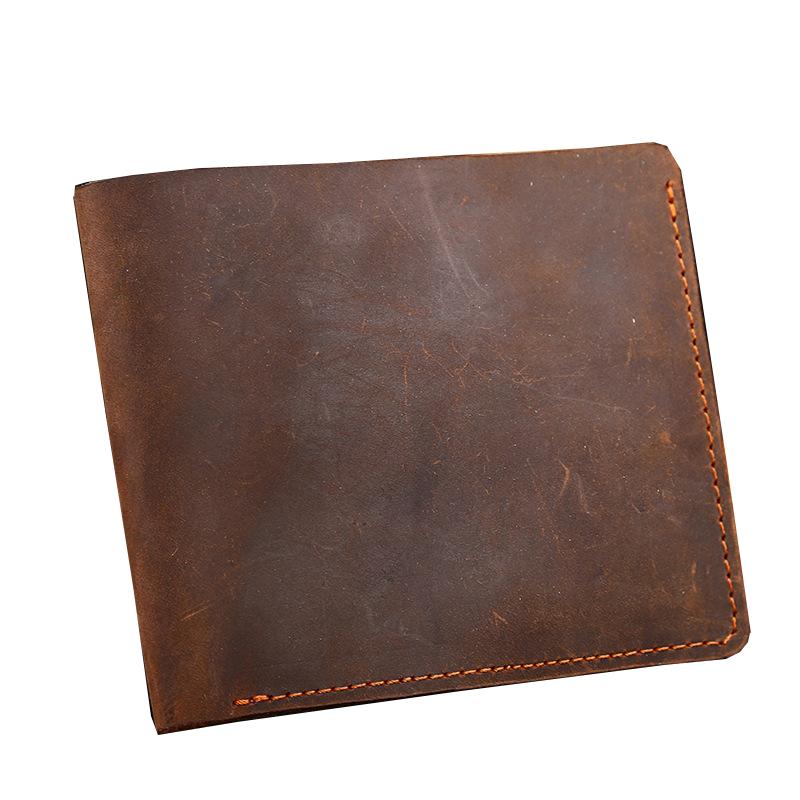 

Wallets Vintage Male Short Wallet Men Genuine Leather Small Clutches Purses Crazy Horse Multi-Card Bit Money Card Holder
