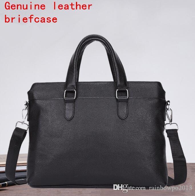 

Factory wholesale men bag fashionable soft leather mens handbag cowhide business briefcase briefcases Leathers Computer handbags, Black