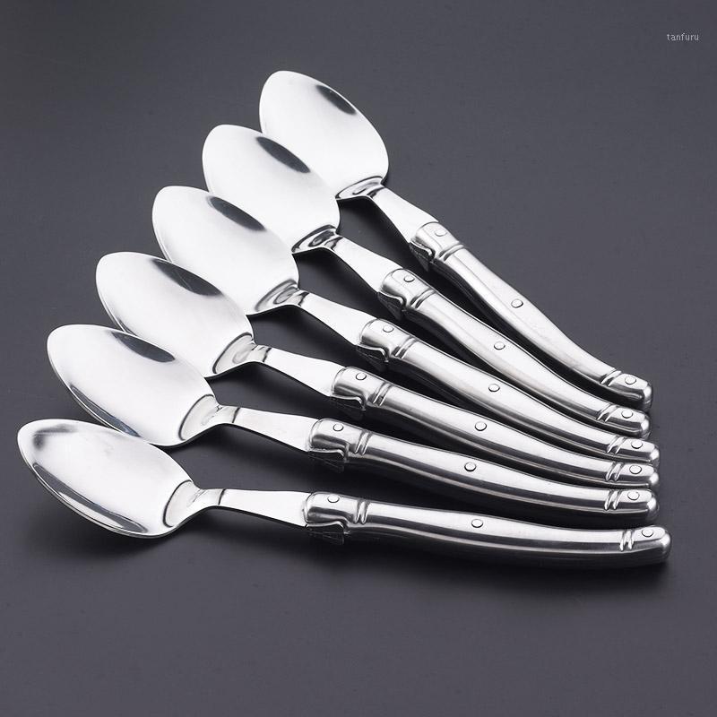 

Spoons 8.5'' Laguiole Dinner Spoon Stainless Steel Tablespoon Silverware Hollow Long Handle Public Large Soup Rice Cutlery 4/6/10pcs