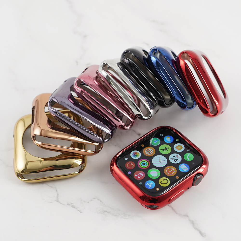 

Soft TPU Frame Case For Apple Watch 40mm 44mm 38mm 42mm Electroplating Protective Cover Cases Bumper Fit iWatch Series 6 5 4 3 2 1 SE