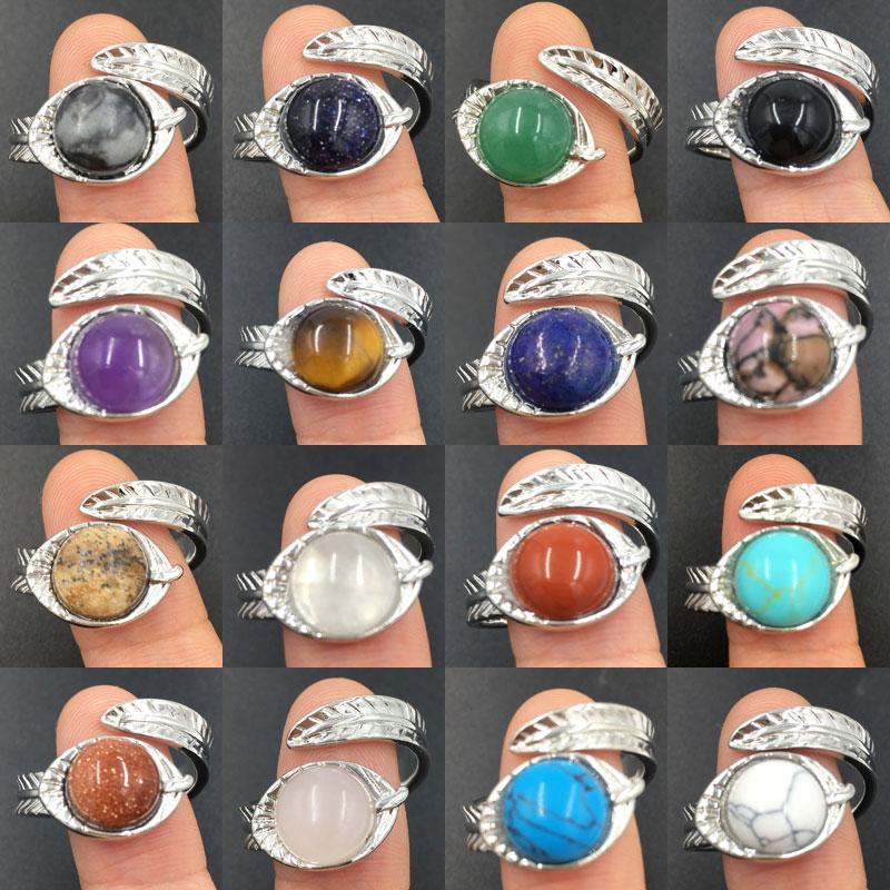 Cluster Rings Lapis Lauzli Tiger Eye Rhodorite Jaspe Aventurine Crystal Howlite Ring Adjust WB804-image-707752698
