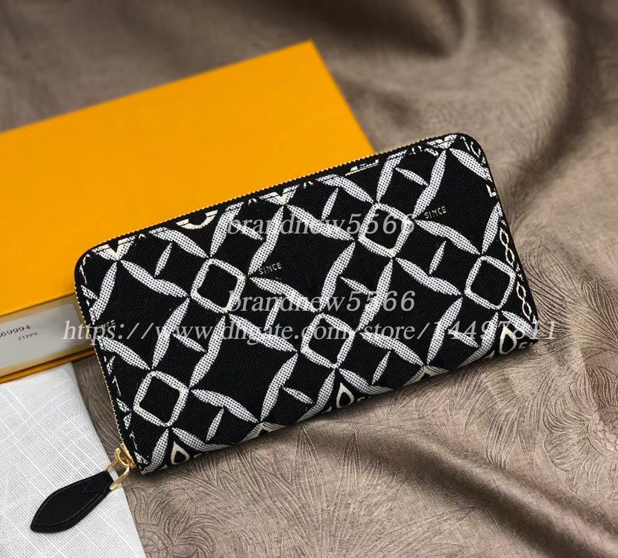 

with box Women zipper wallets zippy wallet Women's standard coin purse hand bag Black clutch pouch 69994, Red;black