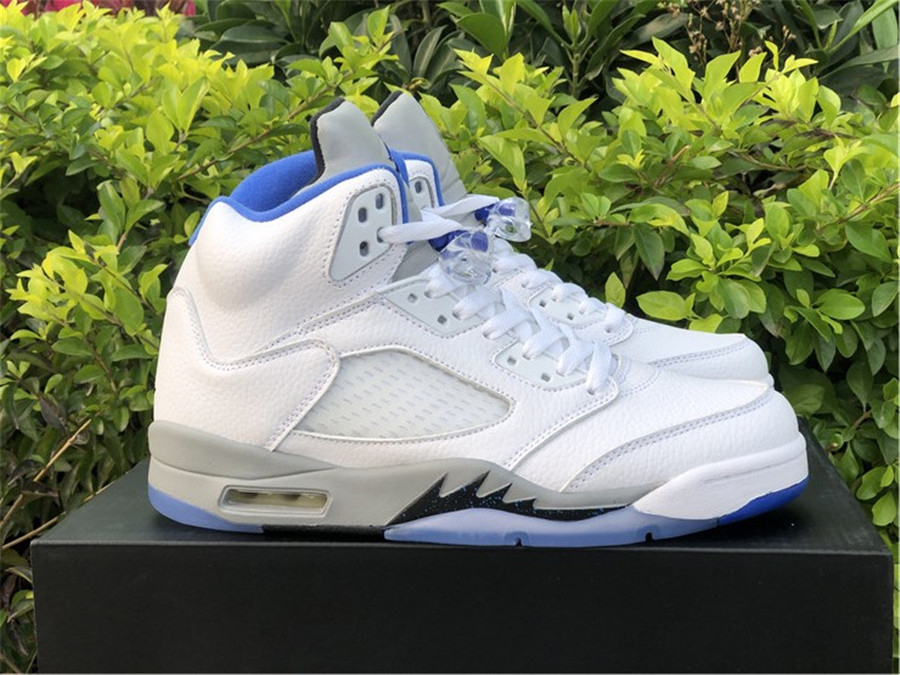 

2021 Release Authentic 5 Stealth 2.0 Outdoor Shoes Men Blue White Stealth-Black-Hyper Royal 5S Sneakers Trainers Sports With Original Box US7-13