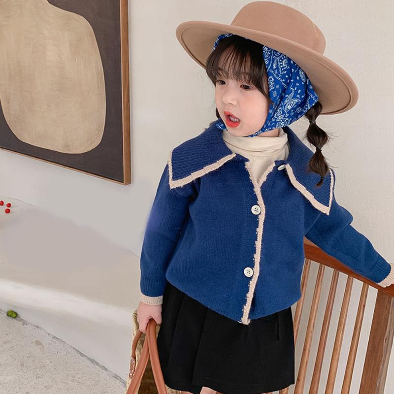 

Jackets Menoea Toddler Girl Winter Clothes Coats Children's Long Sleeve Lapel Collar Knitwear Sweater Cardigans Girls Kids Outerwear, Blue;gray