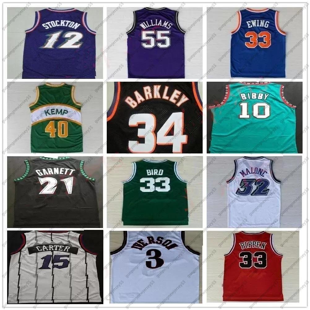 

Retro Basketball Jerseys Carter McGrady Penny Hakeem Stockton 32 Karl Malone 33 Hill ason West Allen 3 Iverson Mike Bibby kevin Garnett Vintage, 11
