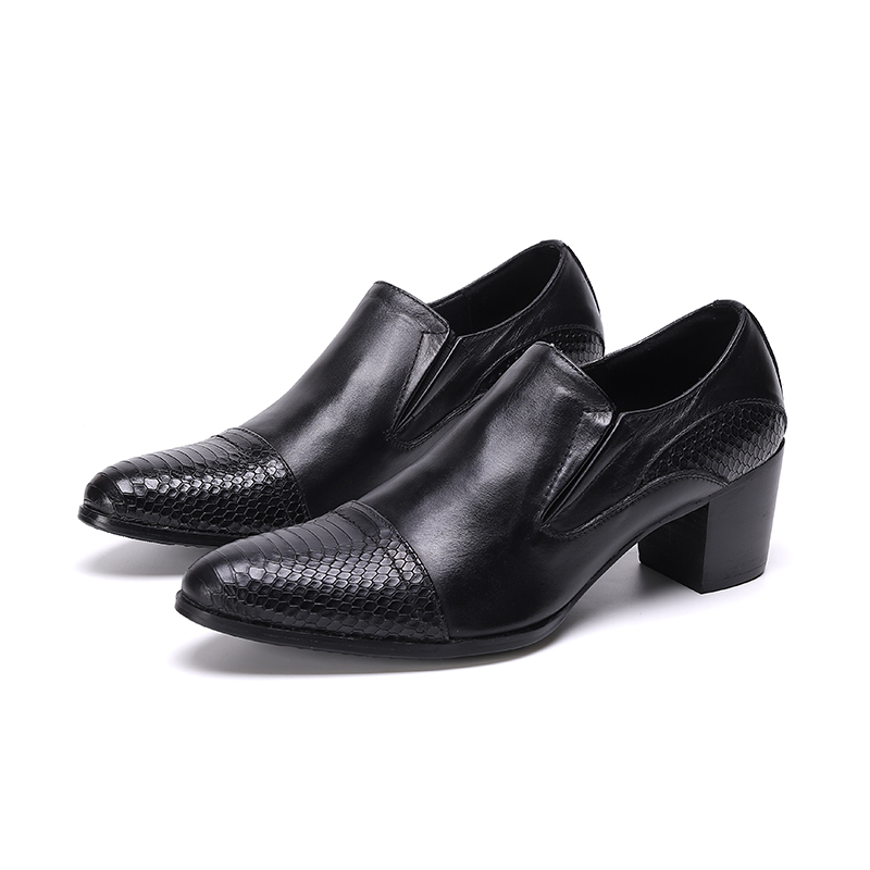 

2021 Shoes for men with genuine cow leather mens high heels oxford italian black luxury dress office daily male shoes