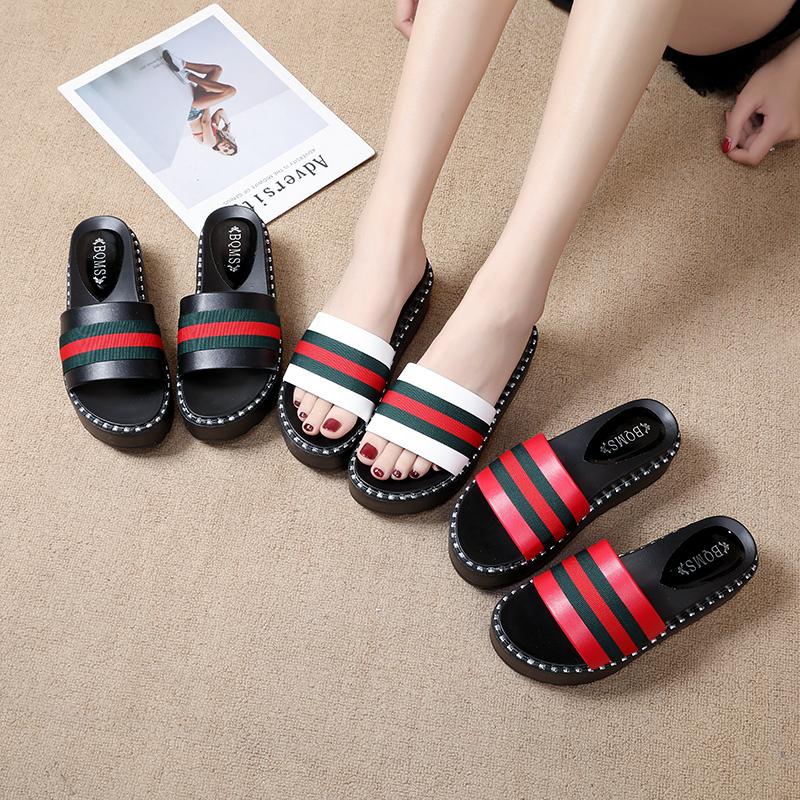 

Women Summer Slippers Casual Ladies Sandals Platform Female Shoes Soft Outdoor Drop Size 35-40, Black