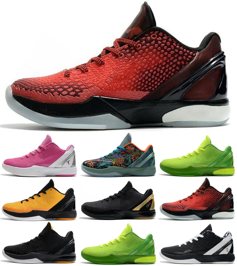 

Mamba 6 Protro Grinch BHM Del Sol Black Gold Outdoor Shoes Men Think Pink Prelude Sports Sneakers, As photo 4
