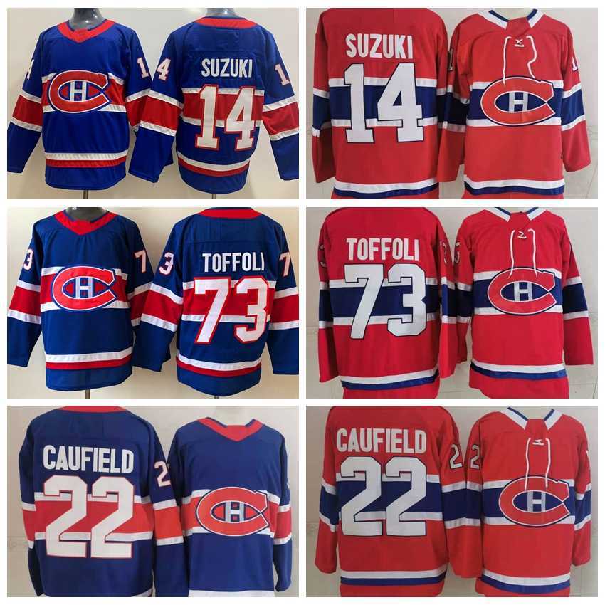 

Reverse Retro Montreal Canadiens 14 Nick Suzuki Jersey Ice Hockey 22 Cole Caufield 73 Tyler Toffoli 15 Jesperi Kotkaniemi 6 Shea Weber, 6 red