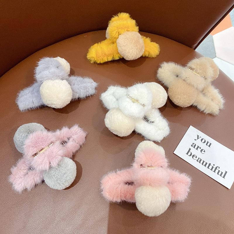 

Hair Clips & Barrettes Plush Claw Cute Strong Hold Simplicity Styling Accessories For Women Girls ML, Golden;silver