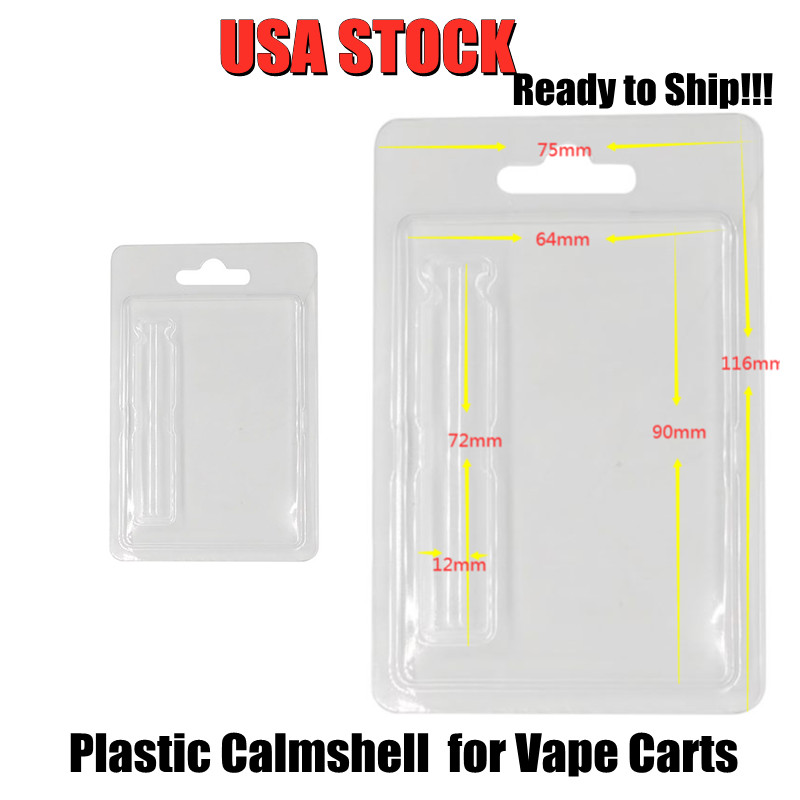 

Clear Plastic Calmshell Blister Box USA Stock for Full Ceramic carts TH205 E Cigarettes 510 Ceramics Vape Cartridge Packaging PVC Hanger Packages 0.8ml 0.5ML 1ML Carts