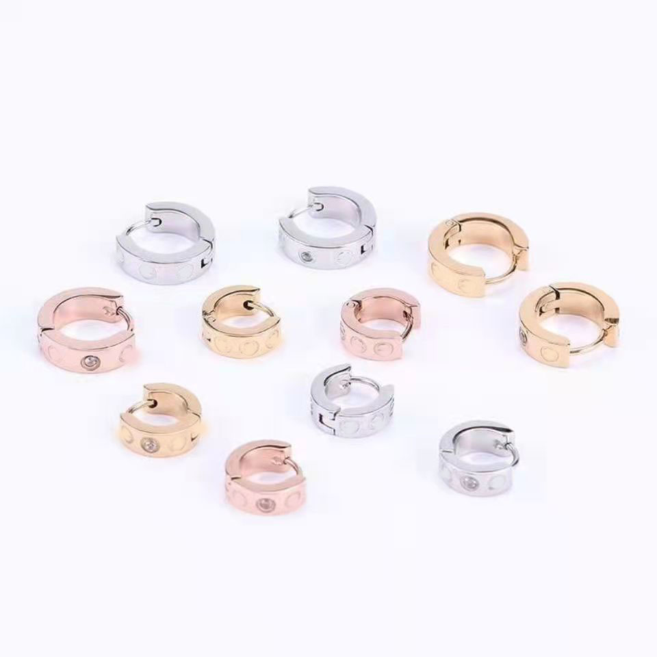 

Ear Cuff Vintage brand earrings Fashion high quality Rose gold screw C-shaped earrings for both men nd women