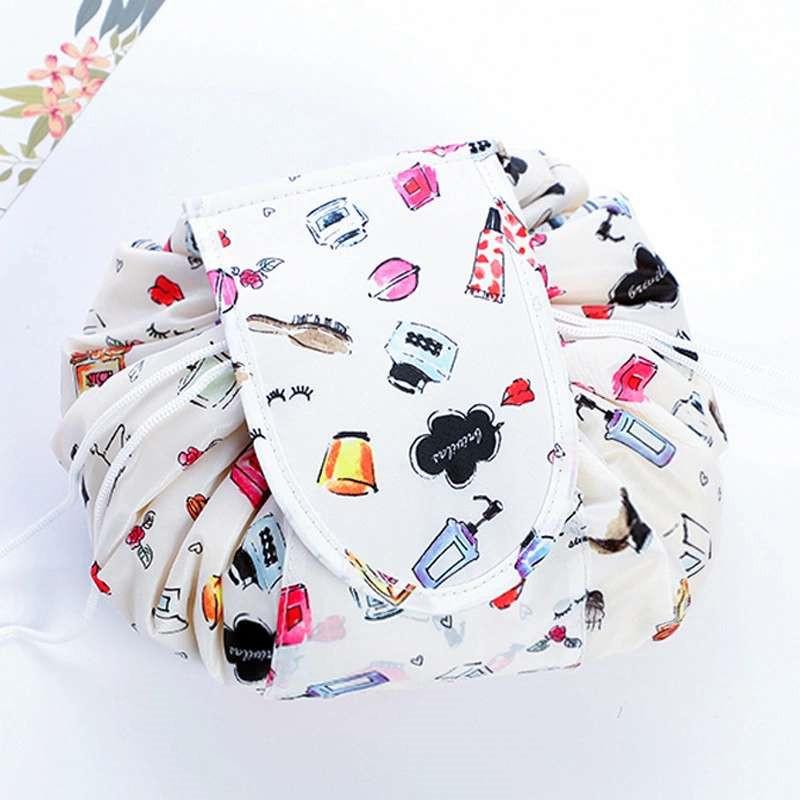 

Printing Drawstring Makeup Bags Organizer Portable Travel Cosmetic Pouch Women's Multifunctional Toiletry Bucket & Cases