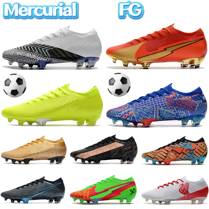 

Newest Mercurial Vapor 13 Elite FG mens soccer Shoes white black red rose gold mexico city Anthracite luxury football cleats designer boots sneakers, Bubble wrap packaging