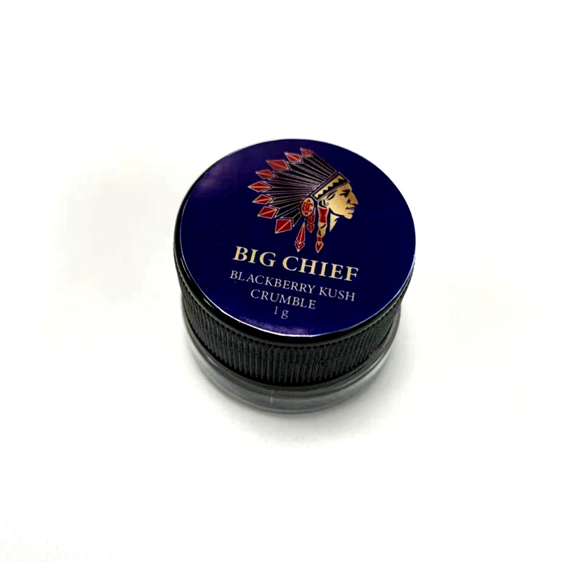 

Big Chief concentrate containers 5ml clear Glass Can with Child Resistant Lid for live resin crumble