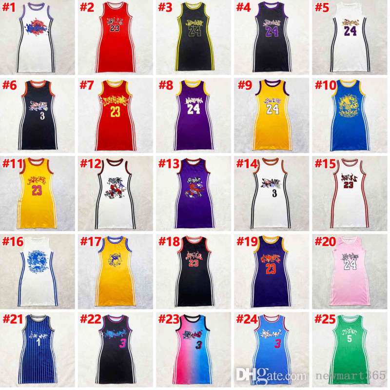 

Women Dresses Basketball Baby Outfits Sexy Casual Wedding Dress Sided Printed Sleeveless Jumpsuit Skirt, Mix or leave a message