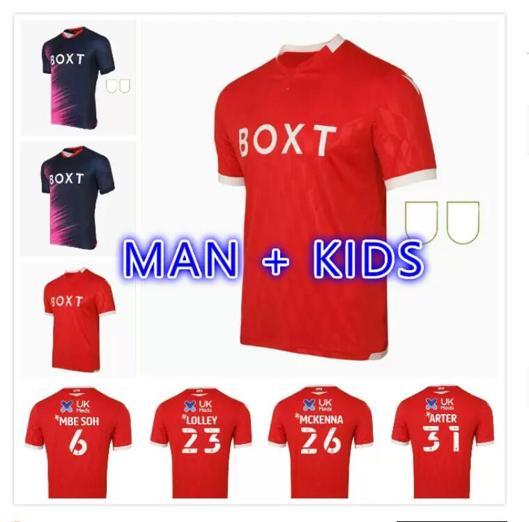 

man kids kit 21 22 Nottingham GRABBAN Soccer Jerseys LOLLEY 2021 2022 Forest AMEOBI MIGHTEN KROVINOVIC Football Shirt TAYLOR ARTER Mens Jers
