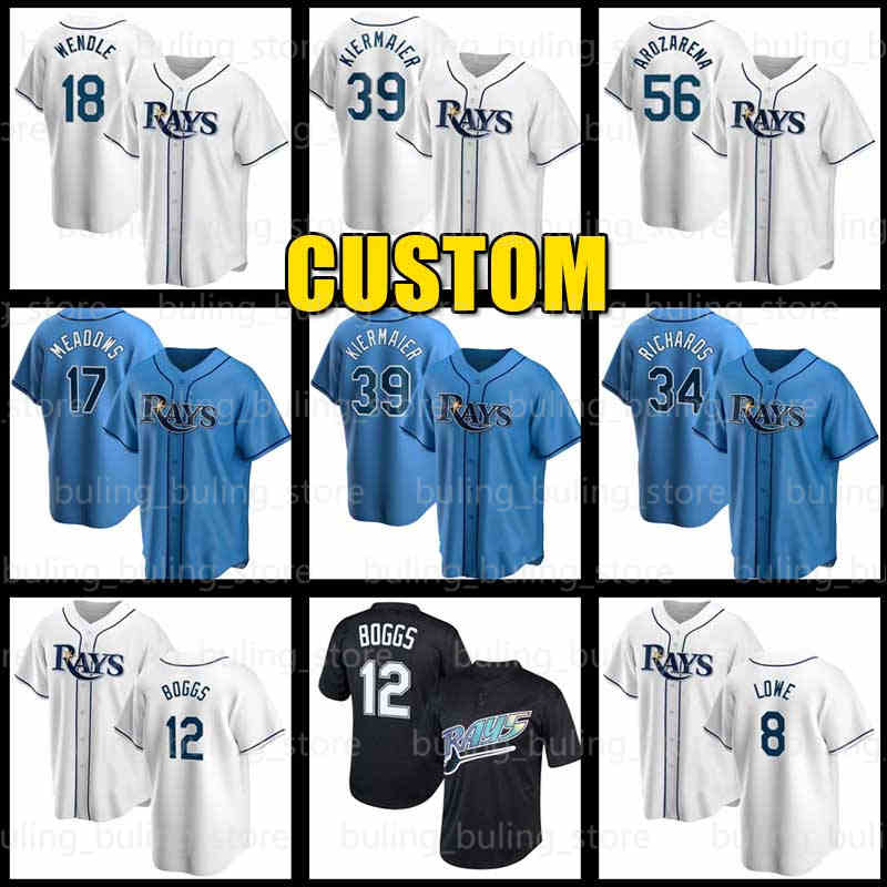 

39 Kevin Kiermaier Baseball Jersey 56 Randy Arozarena Rays 5 Wander Franco 12 Wade Boggs Tampa Bay 20 Tyler Glasnow 10 Mike Zunino 81 Ryan Thompson 28 Corey Kluber 2022, Custom men cool base jersey(g m)