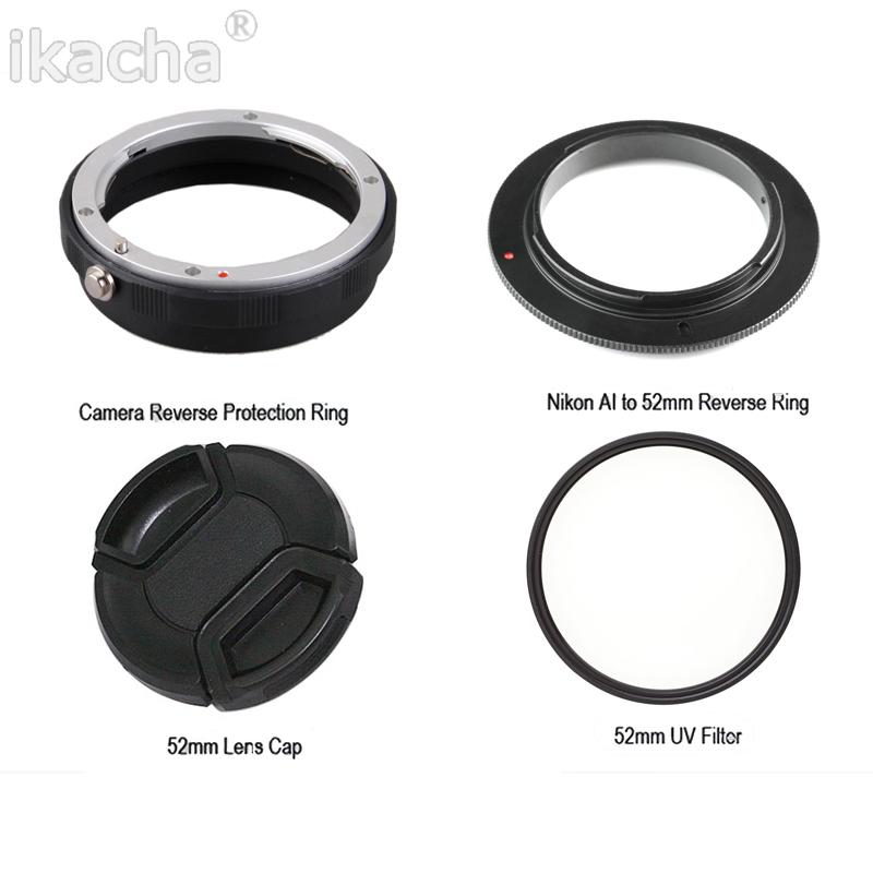 

Lens Adapters & Mounts 4 In1 Macro Reverse Adapter Protection Set For D80 D90 D3100 D3300 D5100 D5300 D5500 D7000 D7100 52mm UV Filter