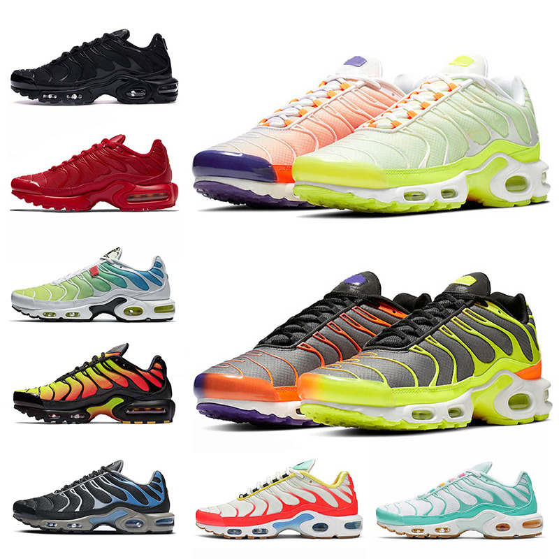 

Fashion Top quality Color Flip Pack Plus Tn Plus Mens Running Shoes Women Sneakers Triple Whtie Black Red Trainers Sneakers size 12 G-001, 1 triple white 36-46