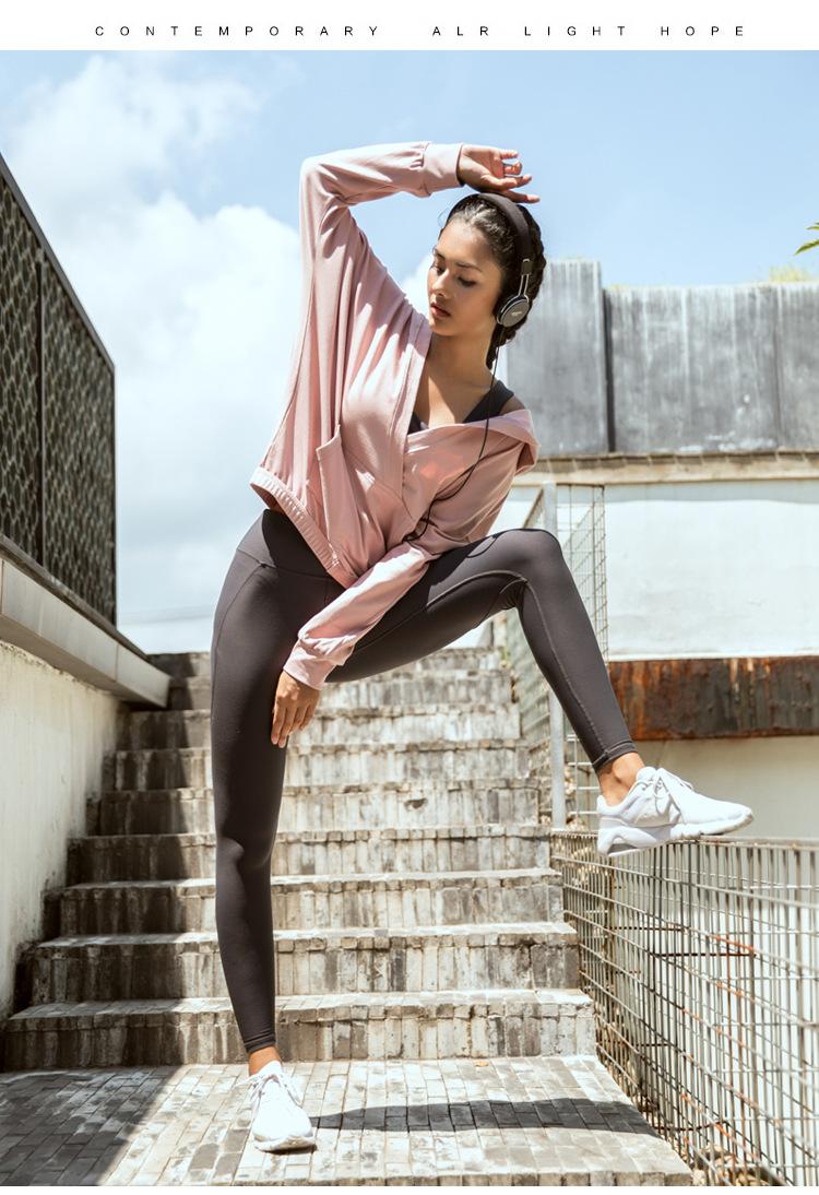 

Women's Hoodies & Sweatshirts European/American Sports And Leisure Loose Long-sleeved Jacket V-neck Running Wear Outdoor Fitness Clothing To, Black