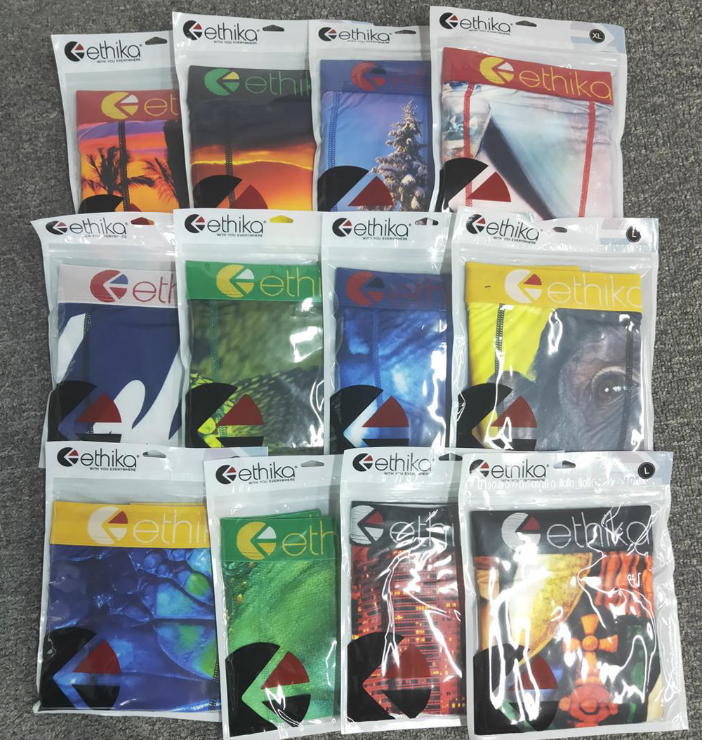 

Promotion !Ethika Men boxers Random styles boxers underwear sports hip hop Ethika Underwear street briefs knickers quick dry wholesale boxer, Black;white