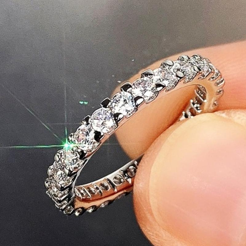 

Wedding Rings CAOSHI Simple Design Low-key Luxury Women Accessories With Shinning Crystal Fashionable Female Engagement Jewelry, Slivery;golden