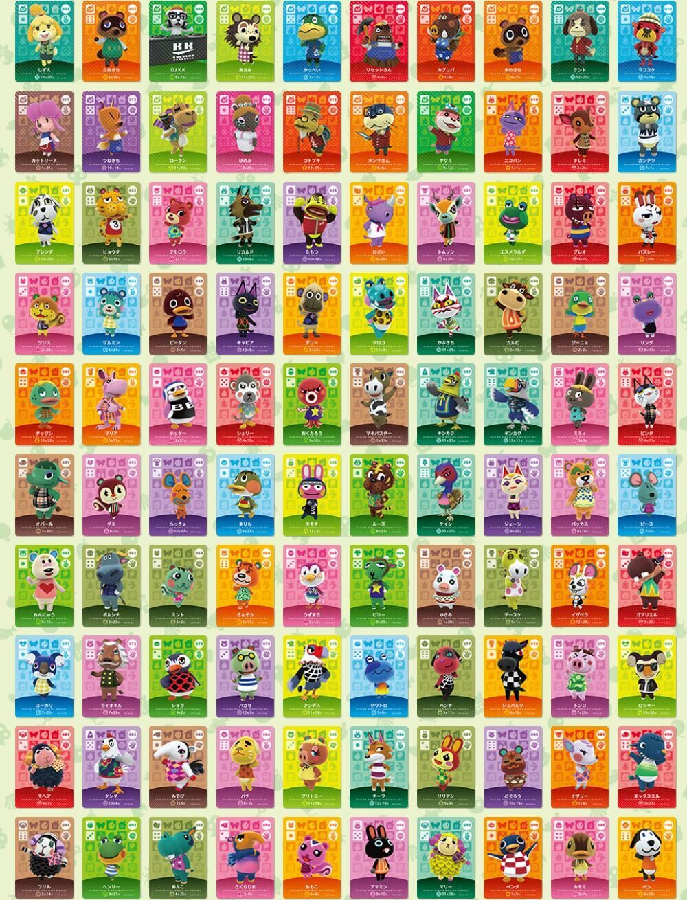 

2021 NFC Cards for Amiibo Animal Crossing MiNi Card Series 1 Compatible with Switch/Wii U/New 3DS (1-100)