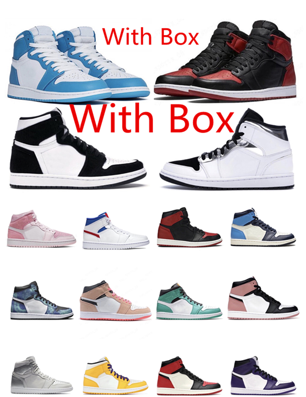 

[With Box] Men shoe and women fashion1S flat shoes black red blue size 36-45, Make up the difference in freight