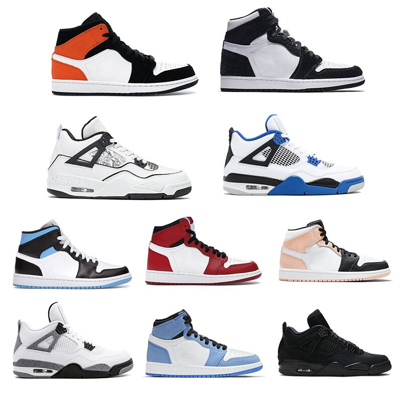 

2022 Jumpman 1 1s 4s Mens OG Basketball Shoes Obsidian UNC Hyper Royal University Blue Lucky Green Twist Women Sneakers Trainers Size 36-47, Customize