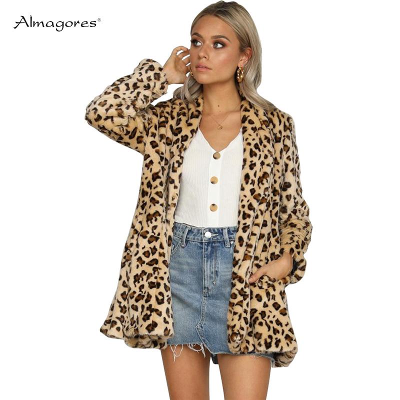 

Women' Sweaters 2021 Pocket Cardigans Sweater Mohair Loose Slimming Leopard Print Long Sleeve Casual Open Stitch Women Autunm