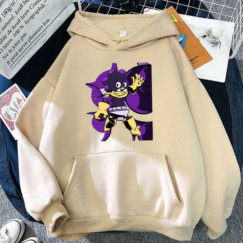 

Harajuku Anime My Hero Academia Kawaii Mineta Minoru Hoodies Sweatshirt Men Women Funny Manga Winter Casual Hoody Pullover Top G1019, Gray