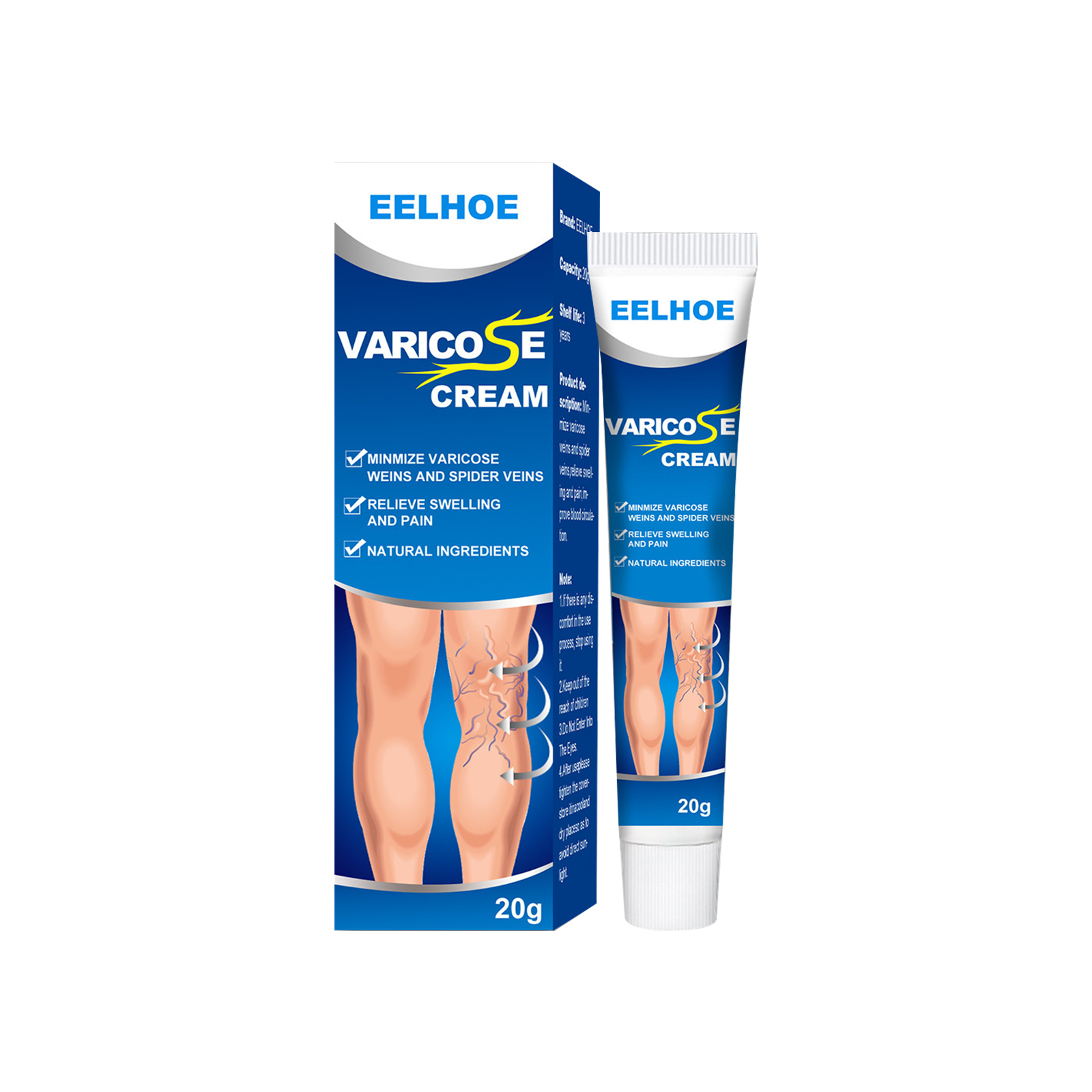 Free freight eelhoe Plant essence eliminate leg leg stretch paste to relieve varicose leg massage cream.-image-750803333