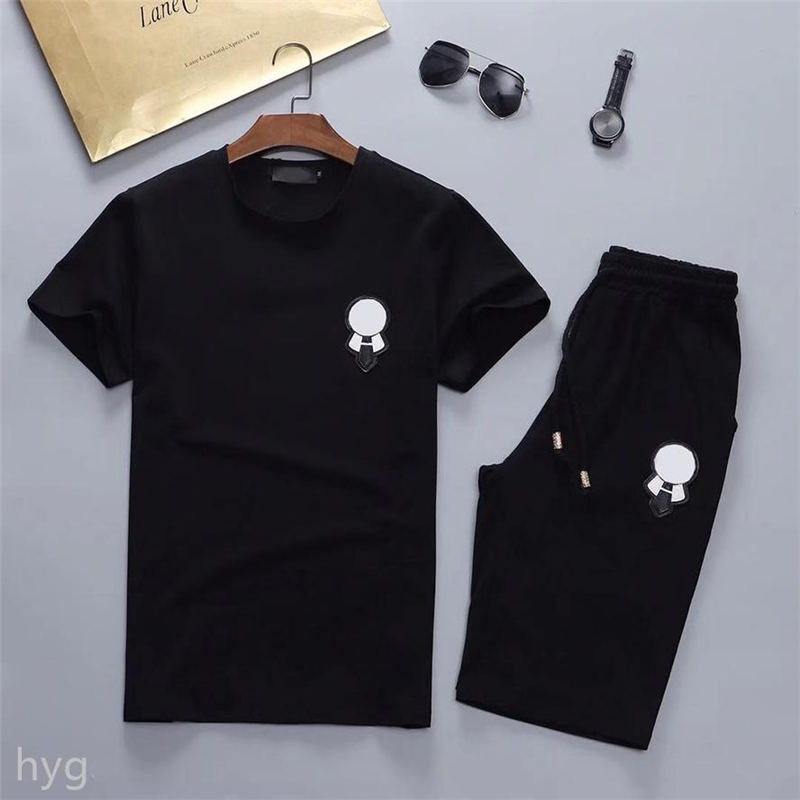 

2021BB hot High quality fashion men's summer sportswear short-sleeved shirts jogging suits men's running men's short suit spo, Gray