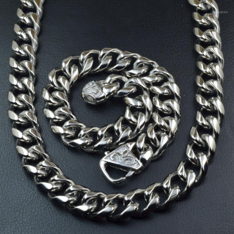 

Chains Hip Hop Gift Jewelry Set Mens Necklace And Bracelet In Stainless Steel Chain 19-100cm