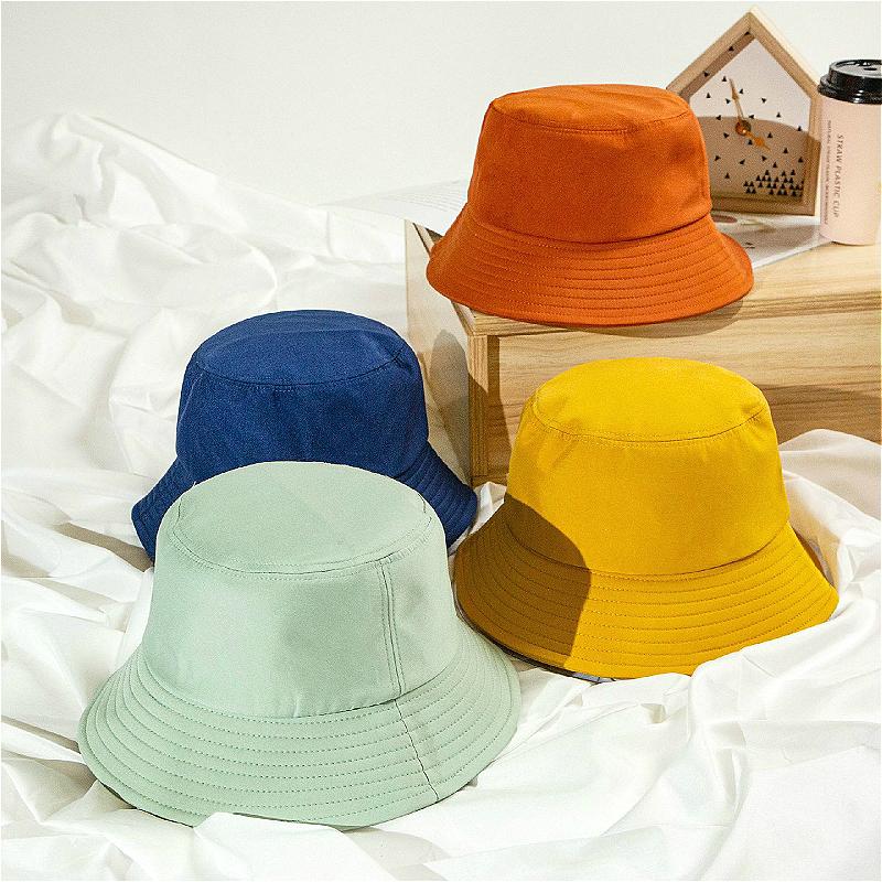

Wide Brim Hats Fashion Unisex Cotton Bucket Women Summer Sunscreen Hat Men Pure Color Sunbonnet Fedoras Outdoor Fisherman Beach Ca