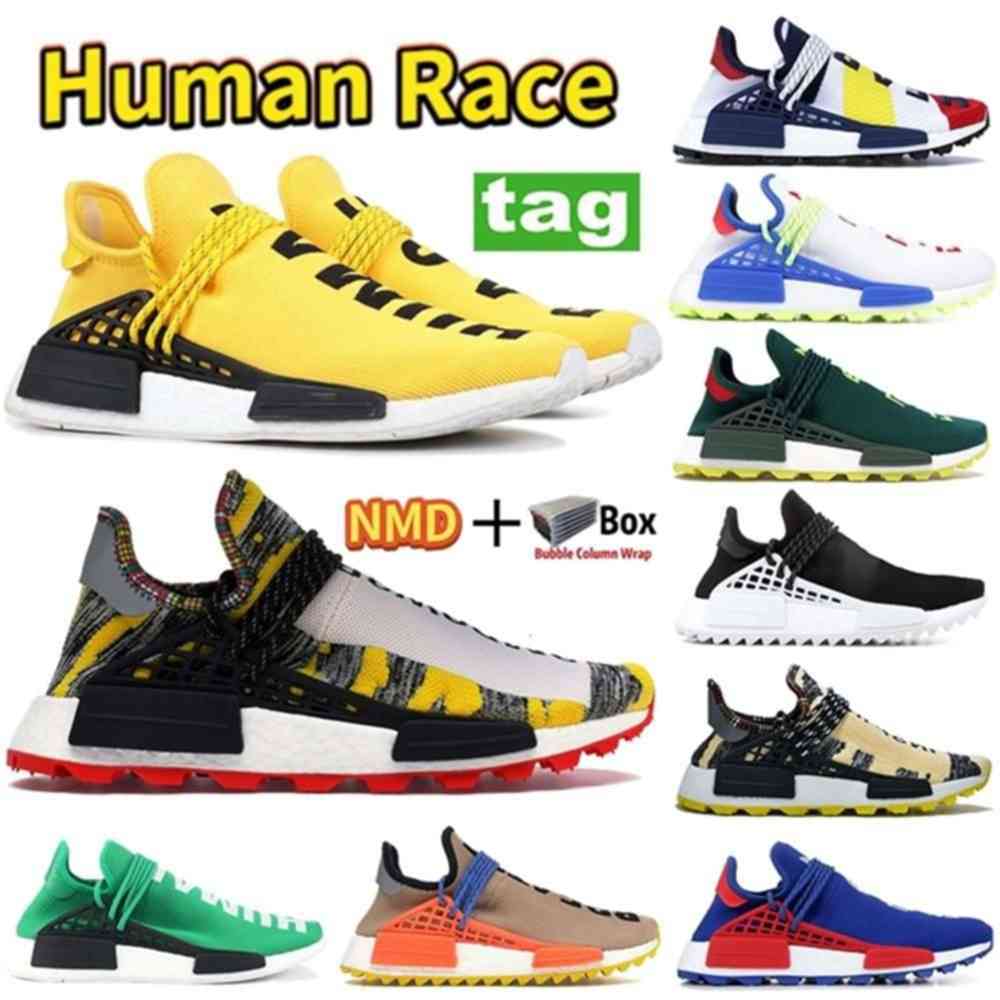 

With box NMD Human race running shoes PW HU Pharrell yellow Solar Pack Red Orange sun calm blank canvas men women sneakers trainer lesvago, 21.pharrell oreo