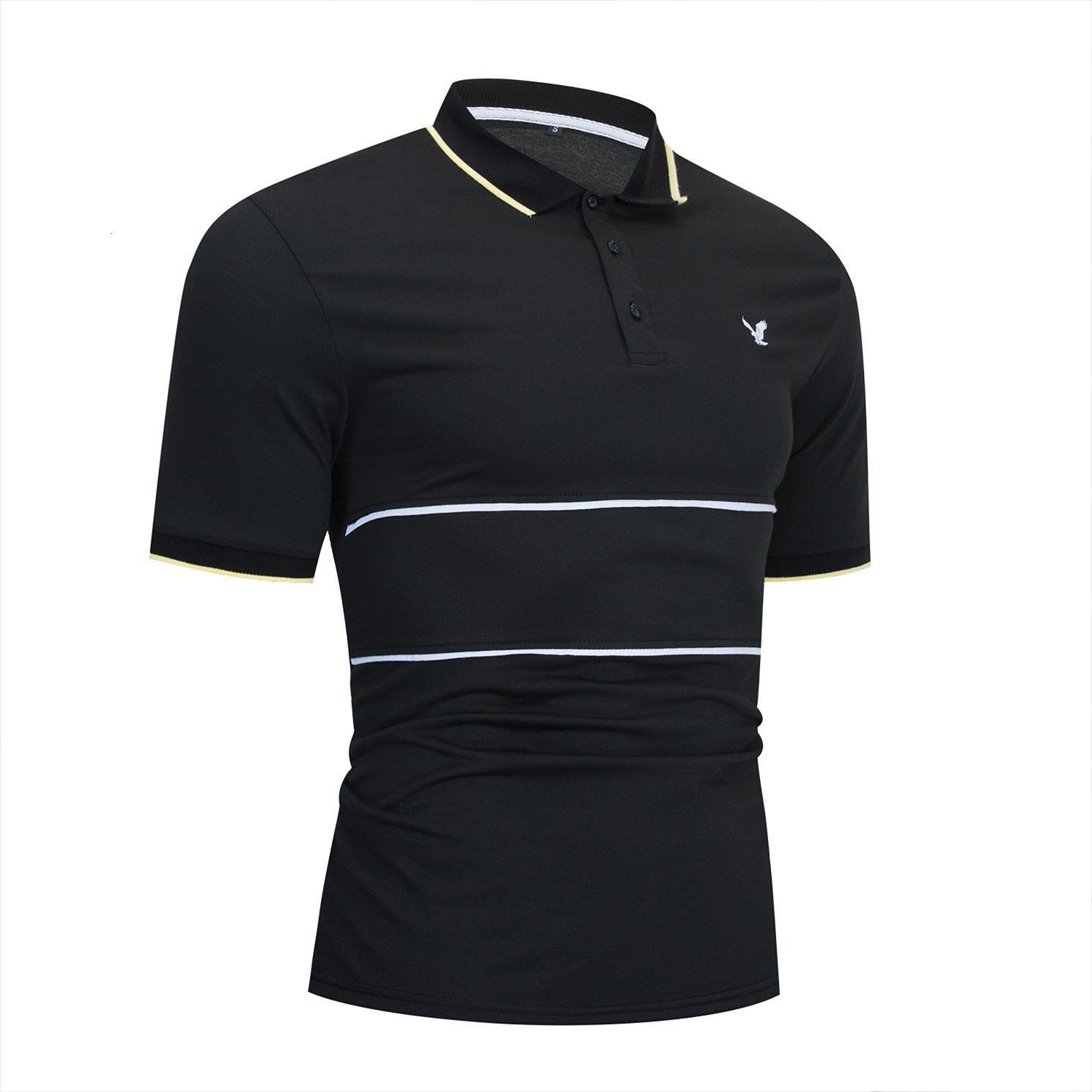 

european size spring and mens polo summer embroidery color matching cotton short sleeved shirt 507, White;black