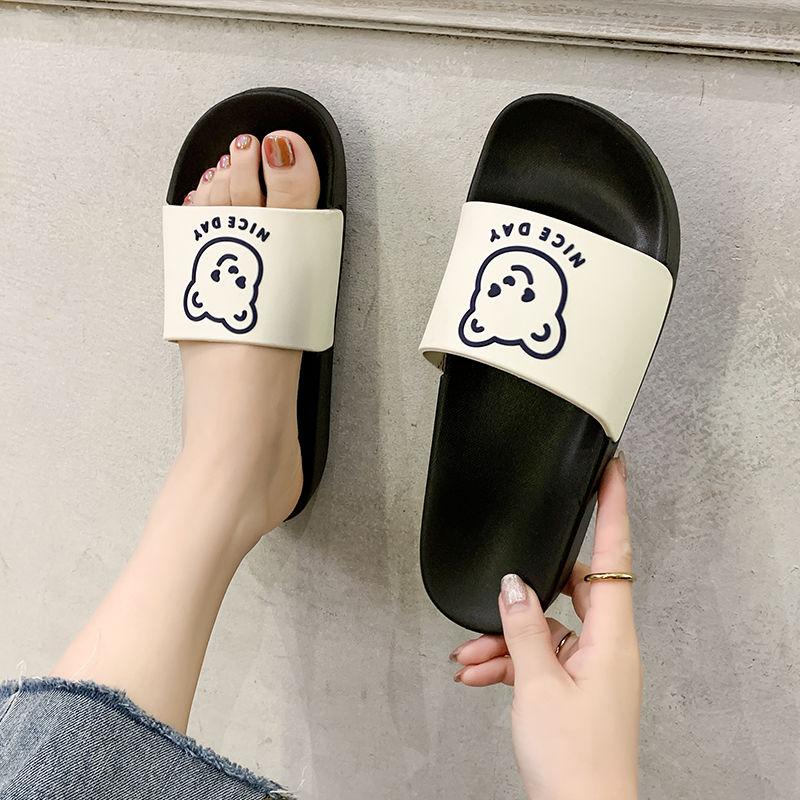 

Slippers Female Summer 2021 Korean Version Of Ins Net Red Soft Bottom Bathroom For Inside And Outside Wear Non-slip, Black