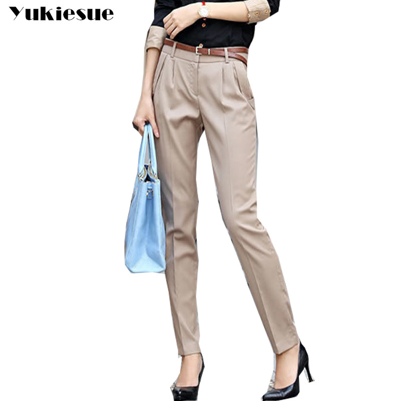 

High waist harem pants capris women spring autumn OL office work wear causal suit pants female trousers pantalon mujer 210519, Black