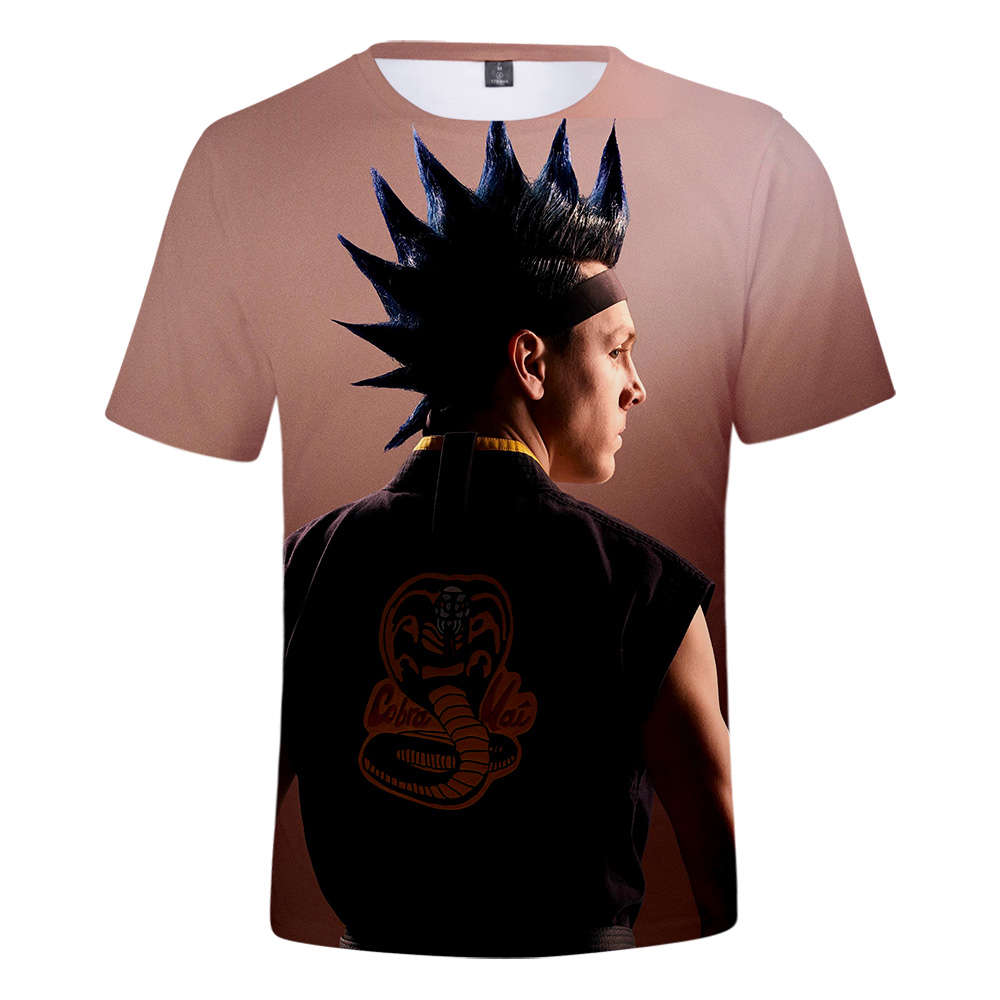 

Casual Suitable Popular Comfortable Cobra Kai Fashion Summer 3D T Short Sleeve girls boys shirt Men Women Tees, Black;white