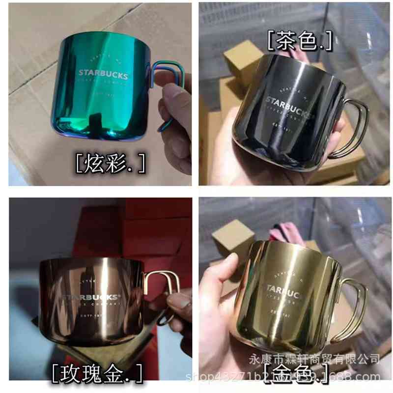 

Hot selling 12oz classic 1971 star Baba stainless steel desktop Mug handle coffee couple cup