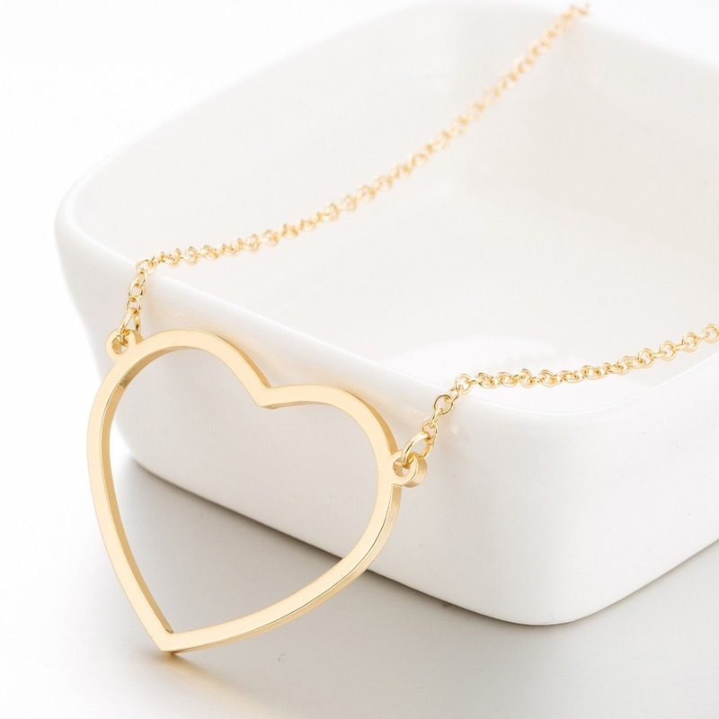 

Stainless Steel Love Heart Pendant Necklace Women necklaces chain Mother's Day birthday gift fashion jewelry will and sandy silver gold