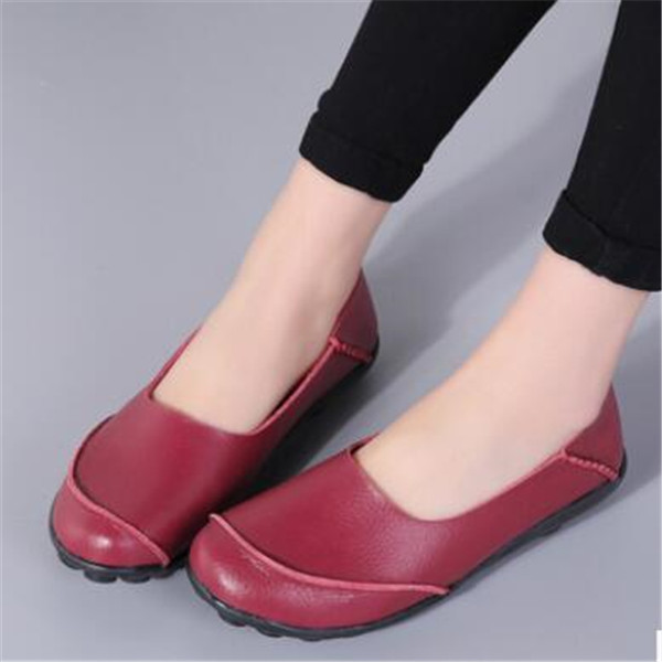

Large size 35-44 Spring and summer peas shoe women's mother shoes flat casual pregnant women beef tendon soft sole Comfortable durable
