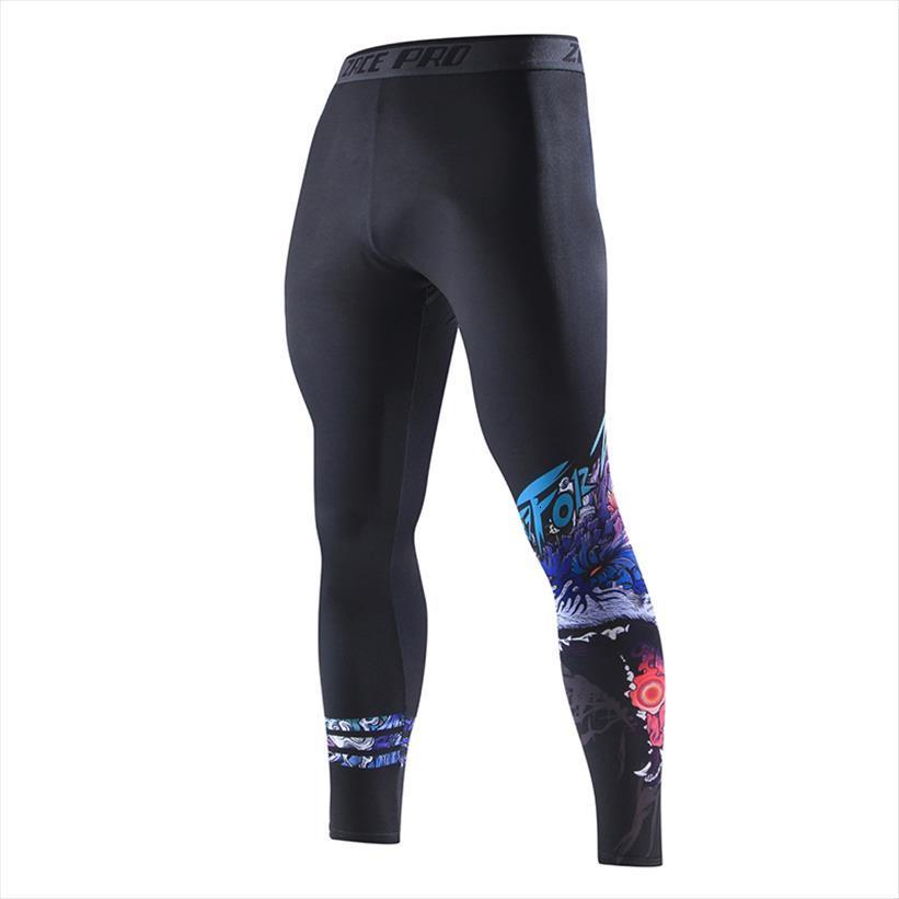

zrce 3d chinese wolf women pant print tight breathable quick drying anti pilling male sport running yoga leggings, Black