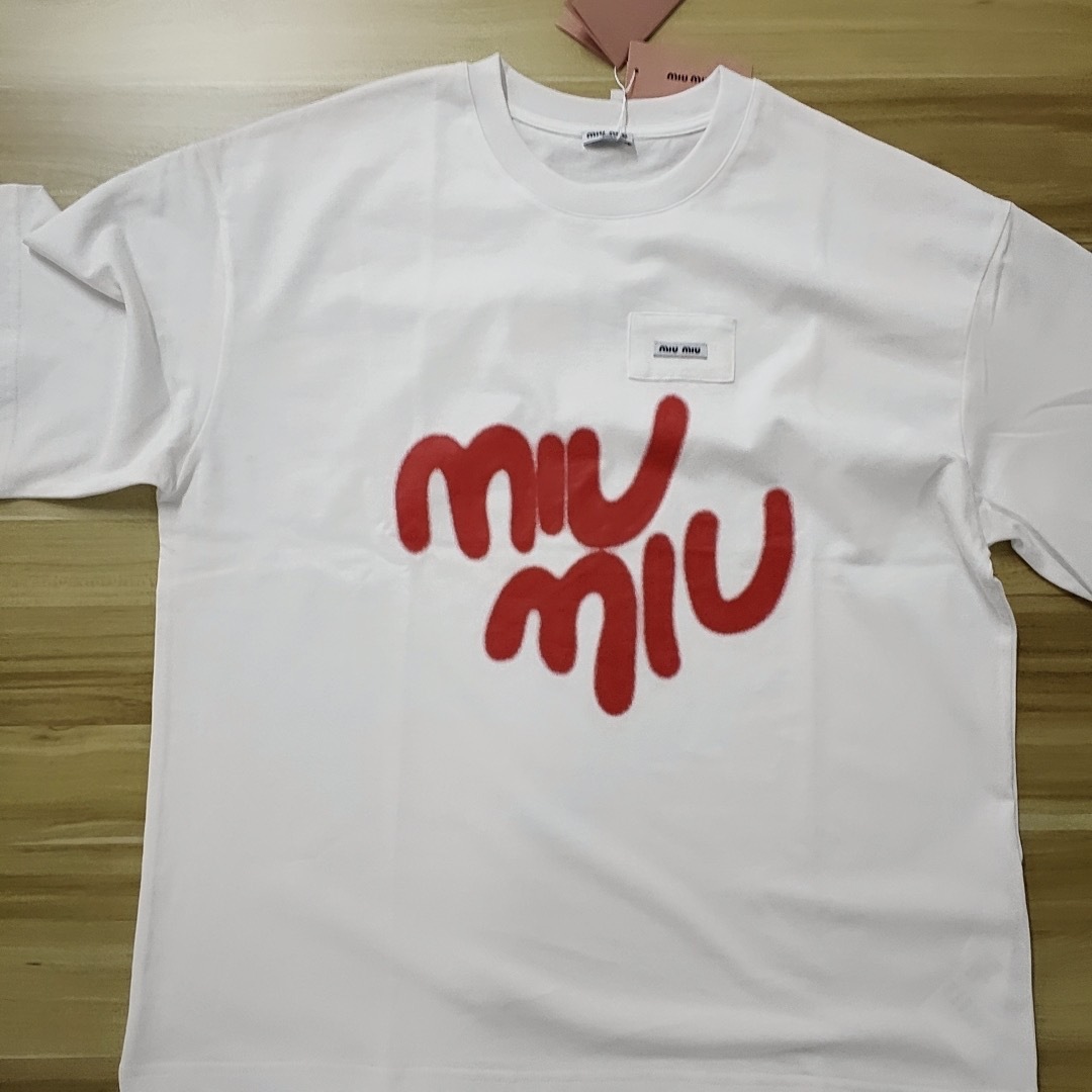 

Worthy of collection @ Miu love letter graffiti short sleeve T-shirt 2021 New & eye-catching fashion ~ good looking, Gray