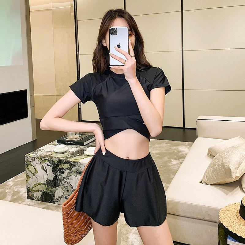

One-Piece Suits Bathing Suit Women Two Piece Swimsuit For Micro Bikini Separate 2 Three Shows Female Polyester Print Swimming