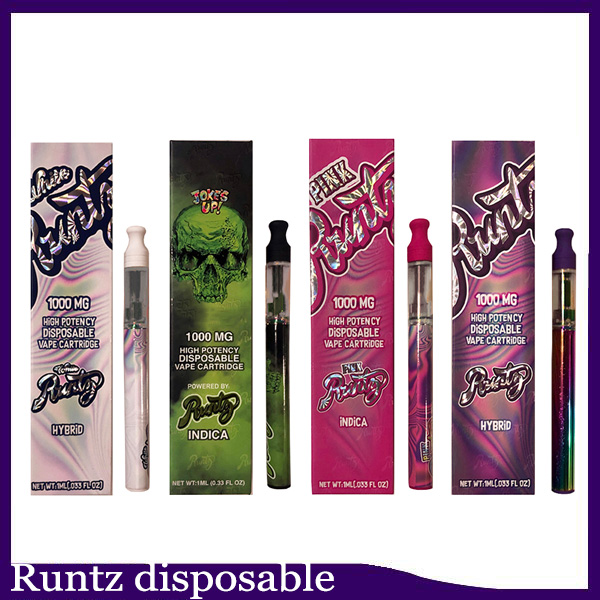 

Runtz disposable high potency vape pen kit 1000mg Rechargeable Battery 240mah 1.0ml cartridges