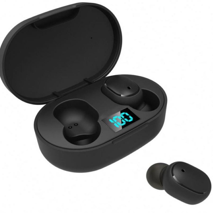 

E6S TWS Bluetooth Earphones Smart Digital Display Bluetooth Headset HIFI Headset Stereo in-Ear Waterproof Sports Earphone, E6s black